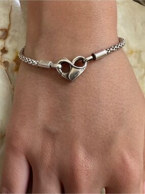 Pandora Silver Heart Clasp Bracelet - Silver